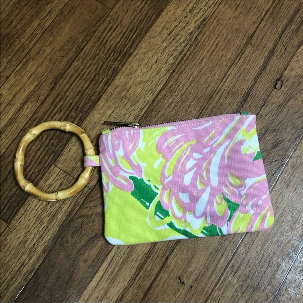 Lilly putlizer Wristlet Keyring Pouch - Pink, Lime & Green - Picture 2 of 2